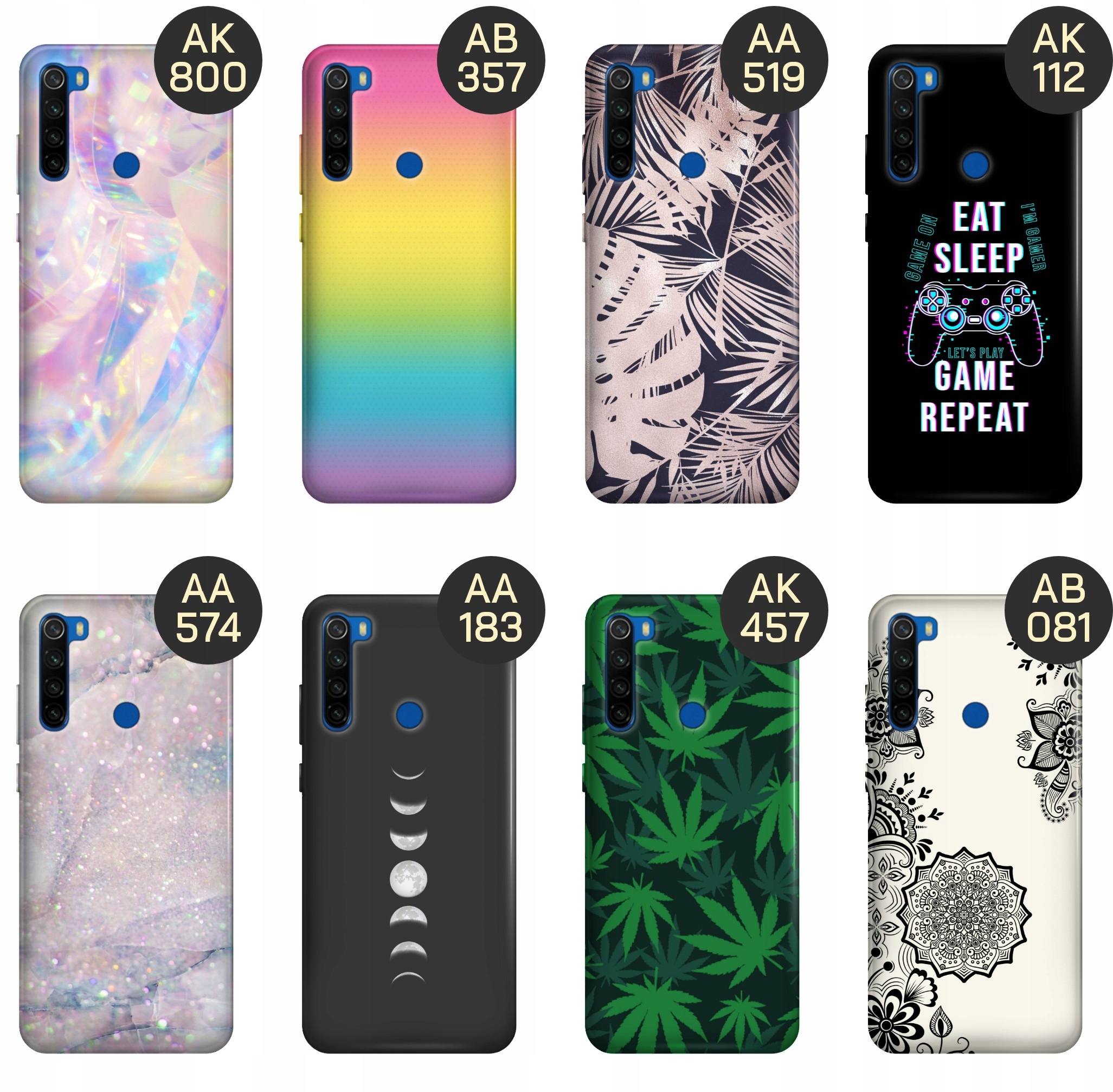 ETUI DO XIAOMI REDMI NOTE 8T WZORY TOP100 DESIGN Z NADRUKIEM OBUDOWA +SZKŁO Marka Hello Case