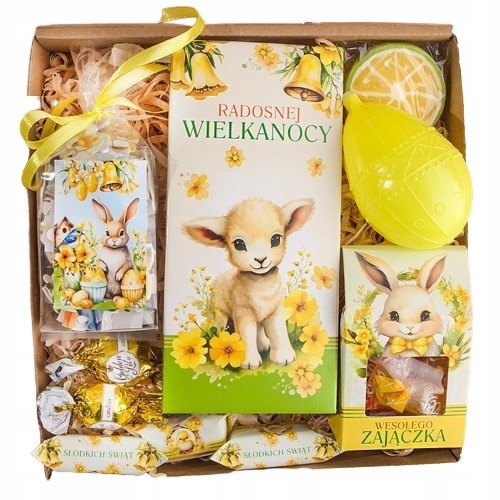 Levně Dárek na Velikonoce Hotový Balíček pro dítě puzzle a sladkosti