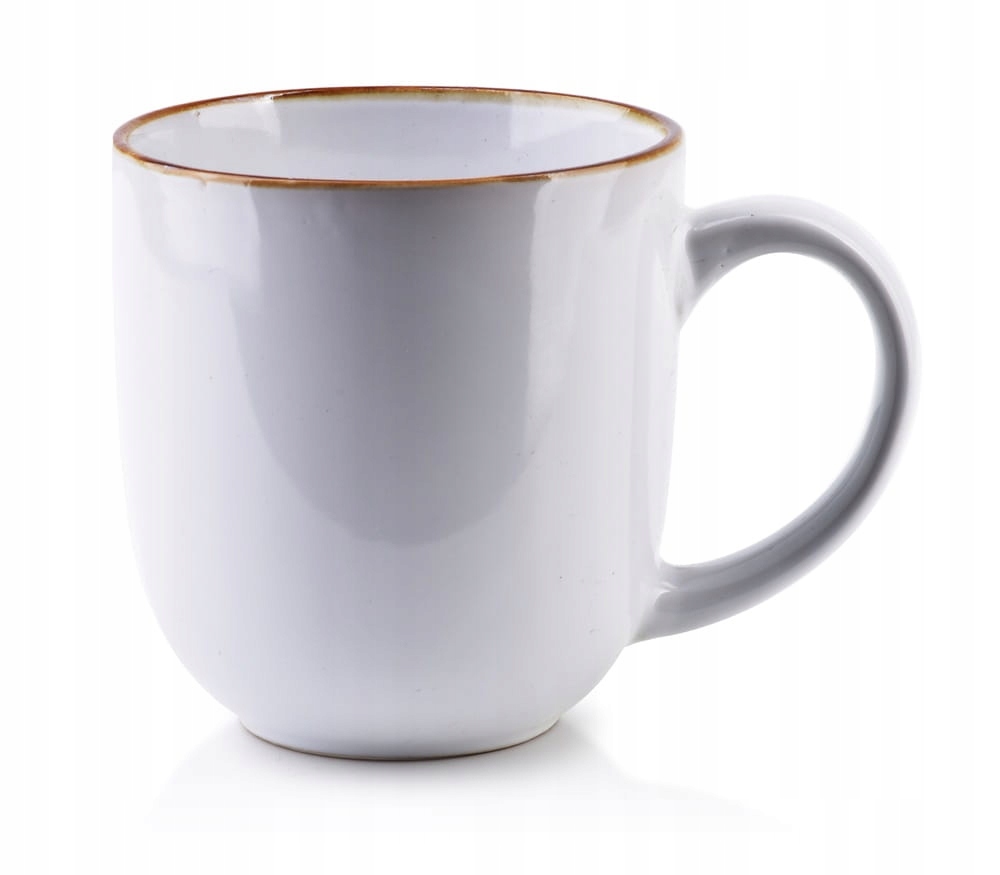 

Kubek porcelanowy biały 450 ml złoty pasek