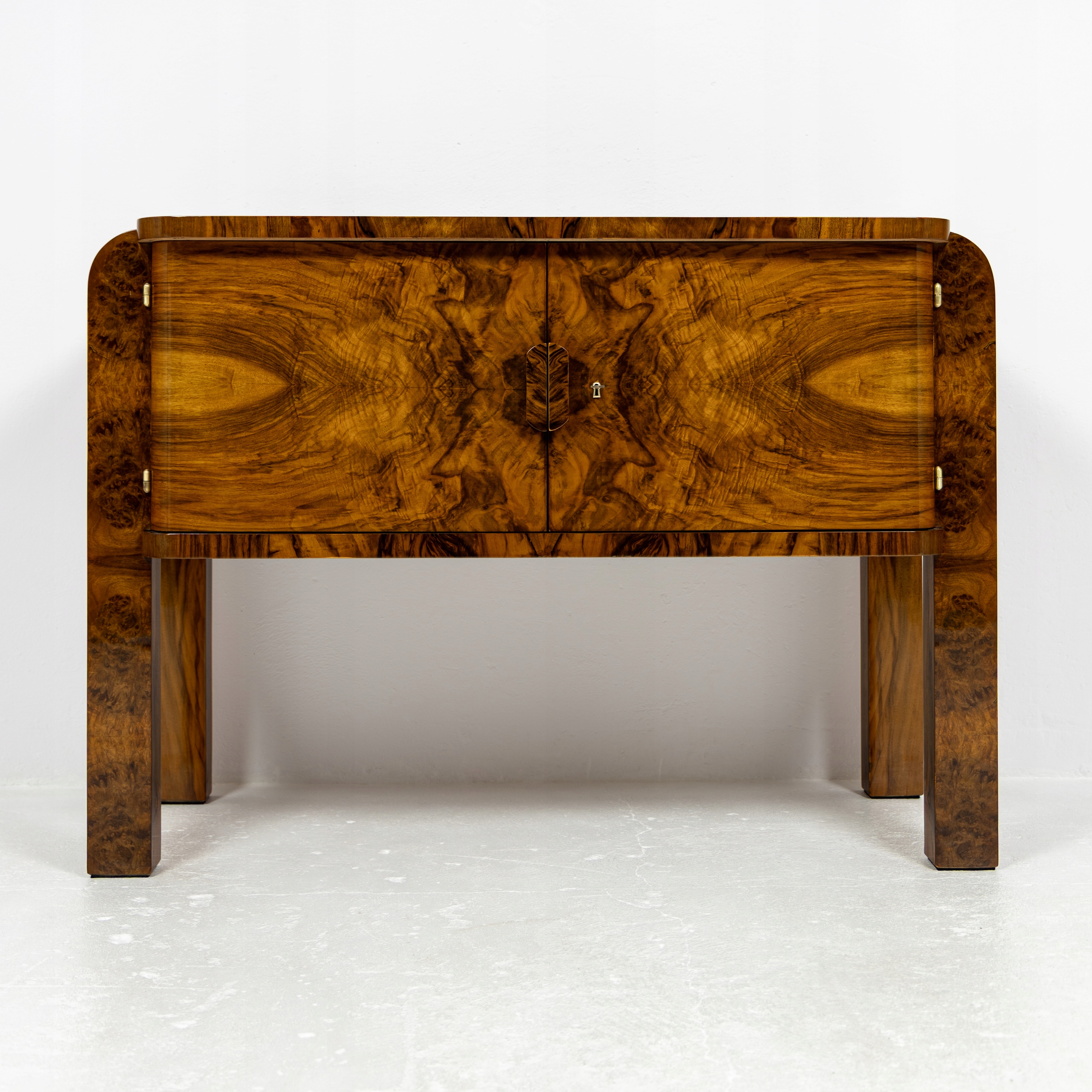 DUŻA KOMODA ART DECO ORZECH POLITURA POŁYSK 127x92x63 CM