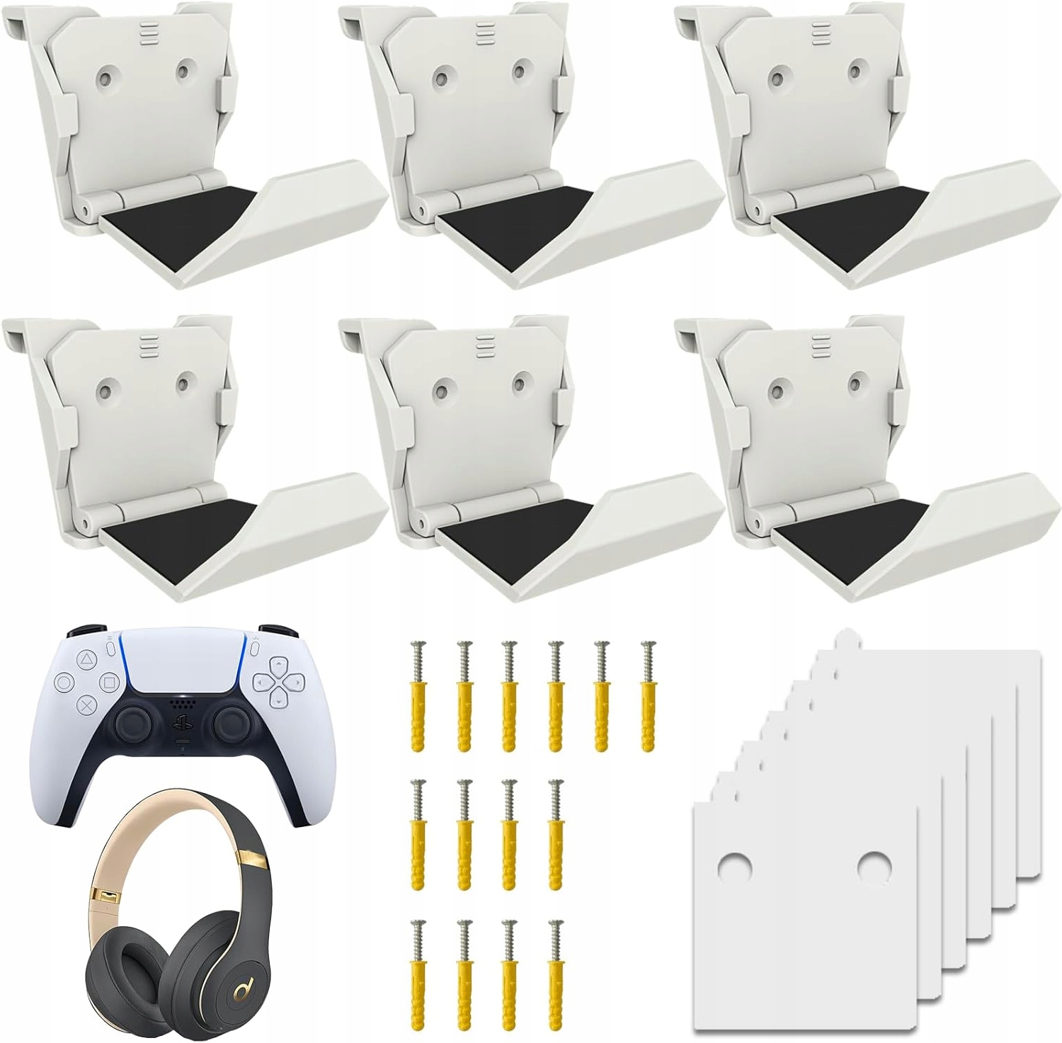 UCHWYT ŚCIENNY NA KONTROLERY 6SZT DO PS3 PS4 PS5 XBOX360 SERIESX