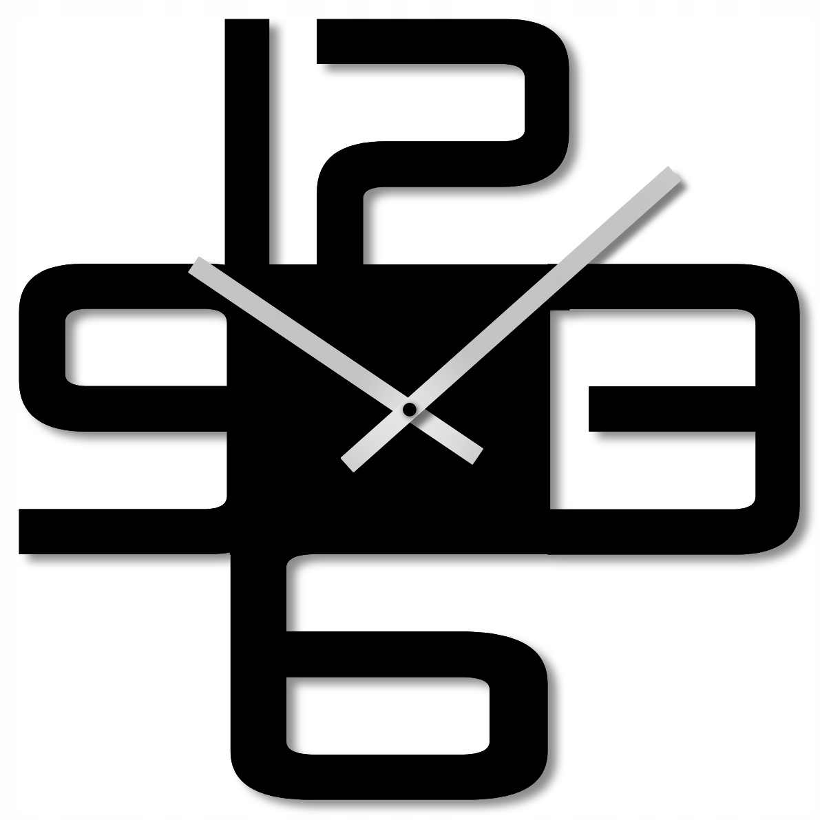 Nástěnné Hodiny 60 cm Dřevěné Nástěnné Hodiny Černé Velké Číslice Moderní