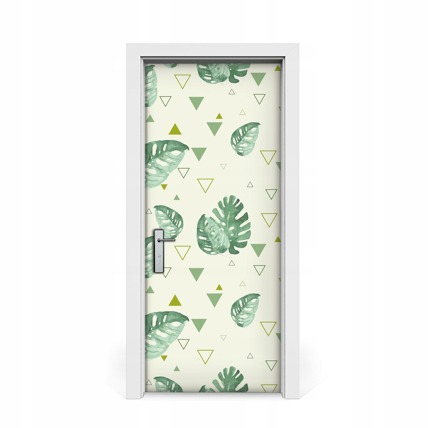 

Okleina naklejka drzwi Monstera i trójkąty 85x205