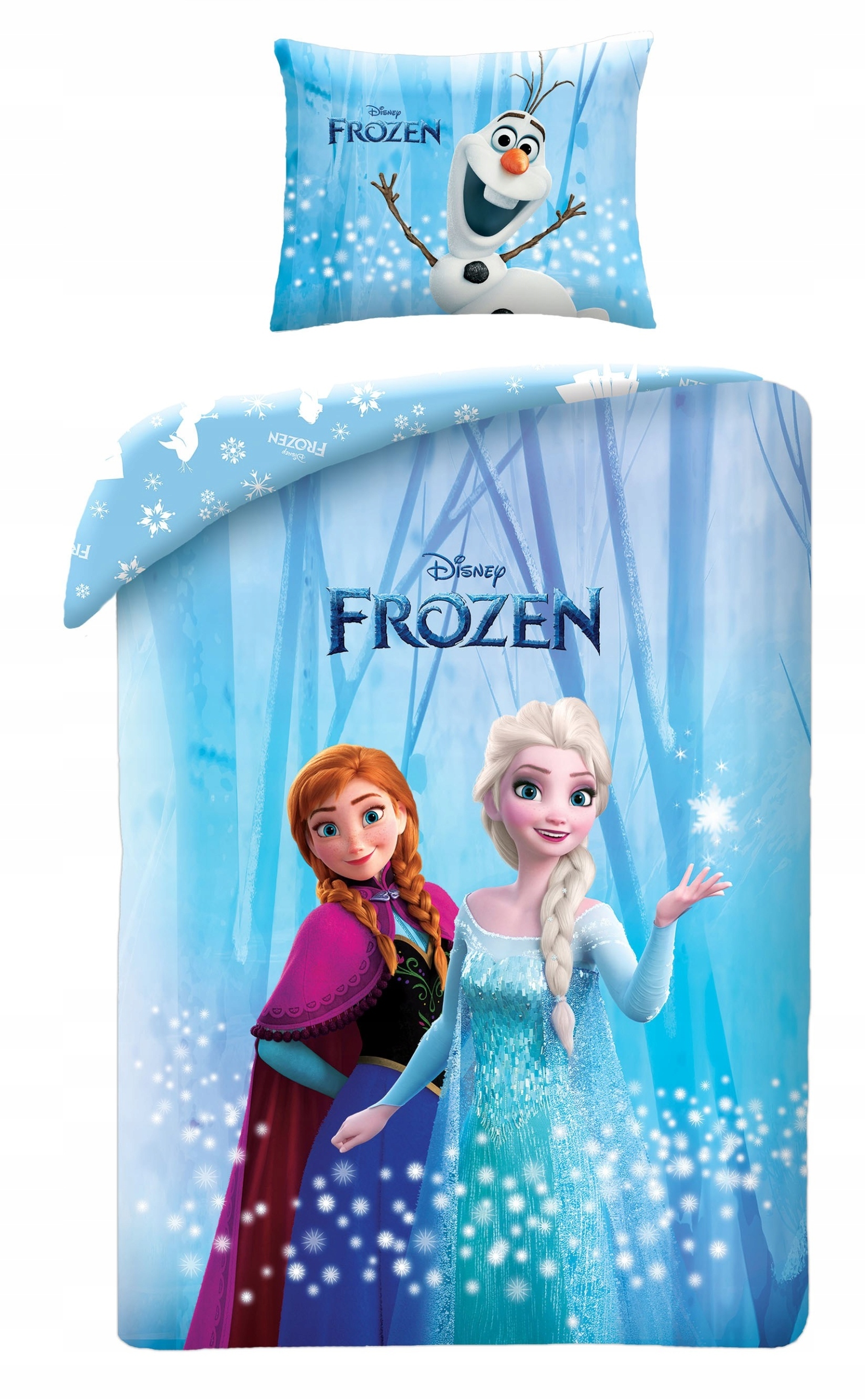 Pościel Bawełniana 140 X 200 CM Disney Frozen Kraina Lodu