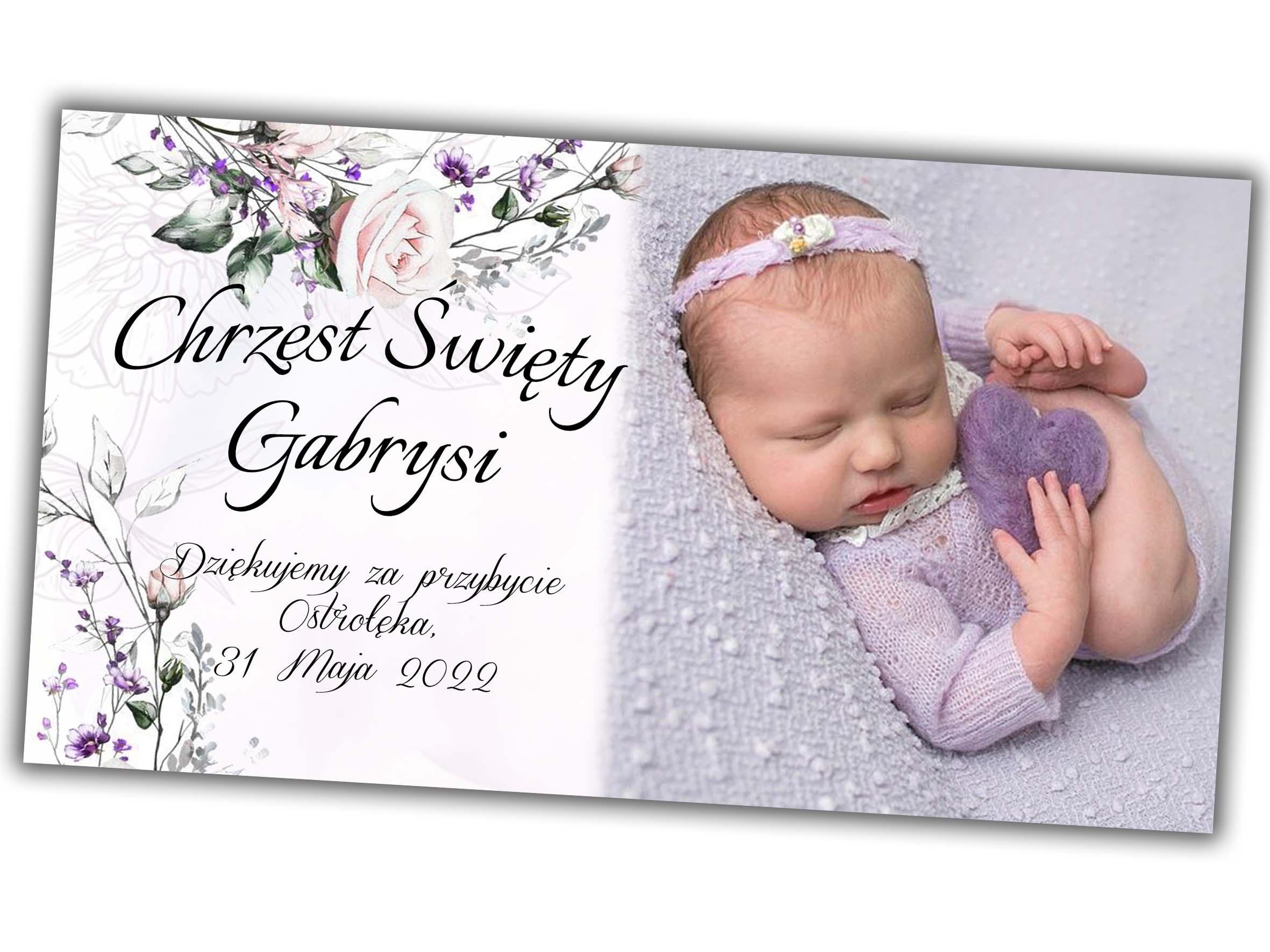 Podziękowanie dla gości na chrzest FOTO magnes