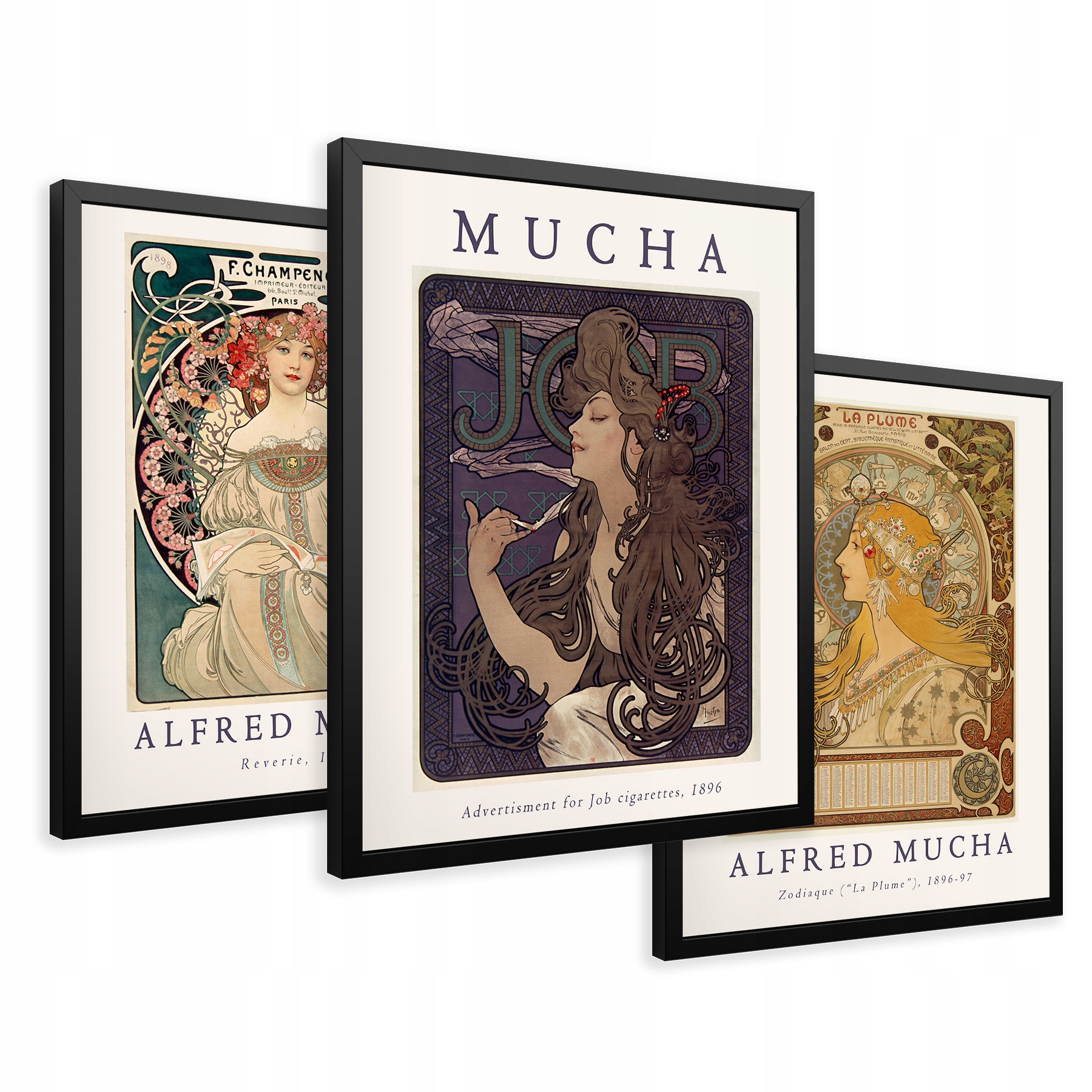 

Obrazy w ramie mucha secesja plakat kobieta 43x99