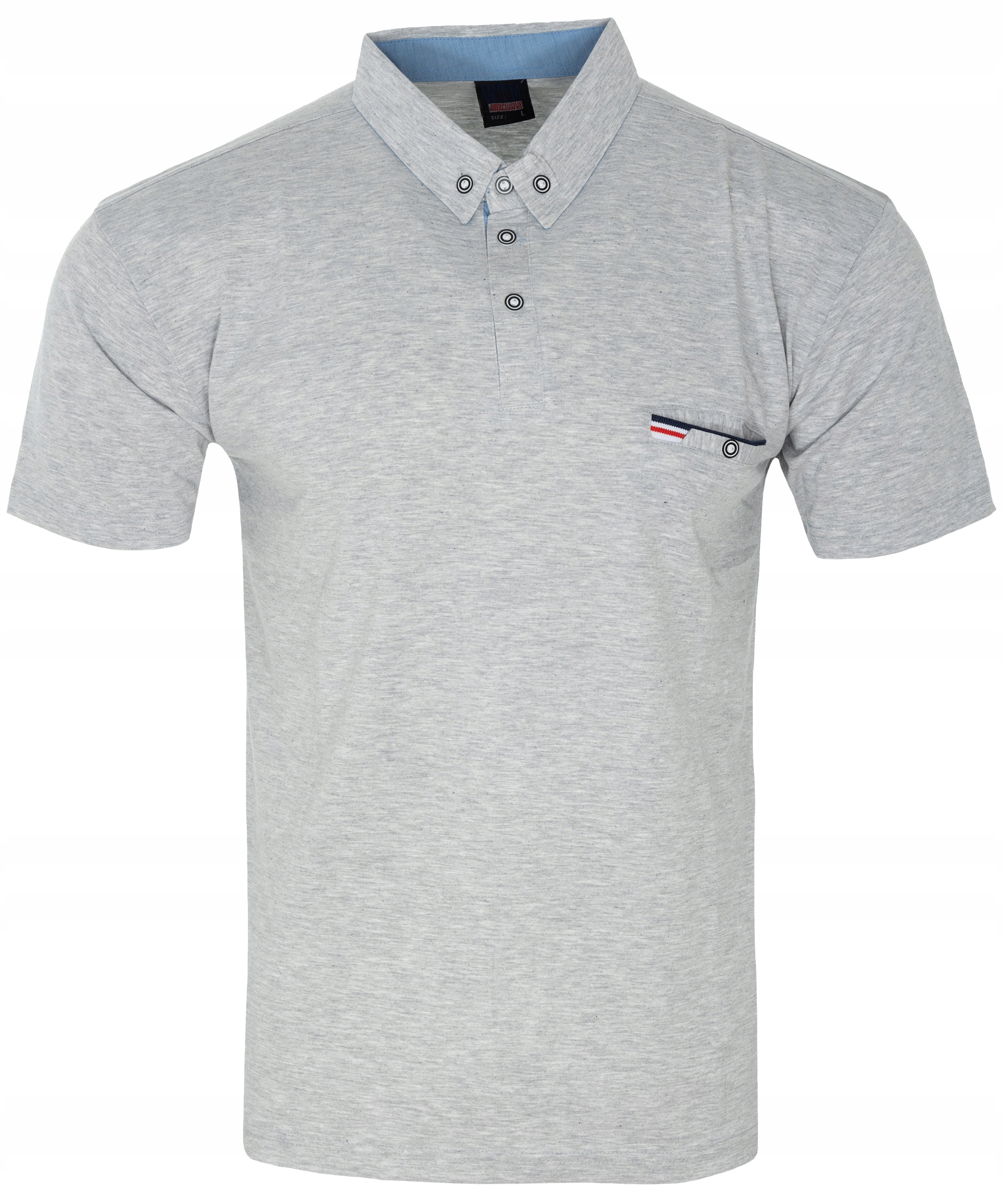 KOSZULKA męska POLO jasno-szara z kieszonką rozmiar XXL