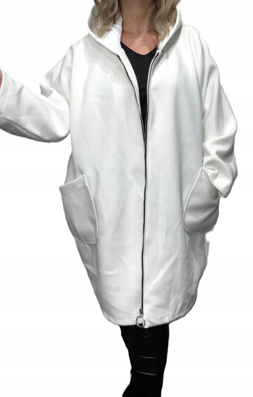 dámský kabát z vlny parka se zipem s kapucí 7XL 58 60 62