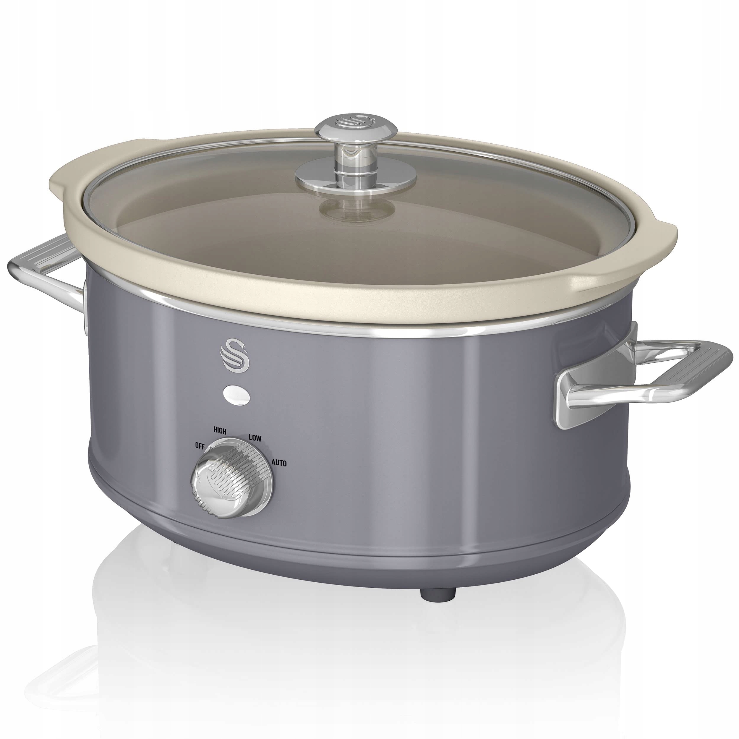 SWAN Retro Wolnowar 3,5L Ceramiczny Antyadhezyjny Szary 200W 3 Temperatury