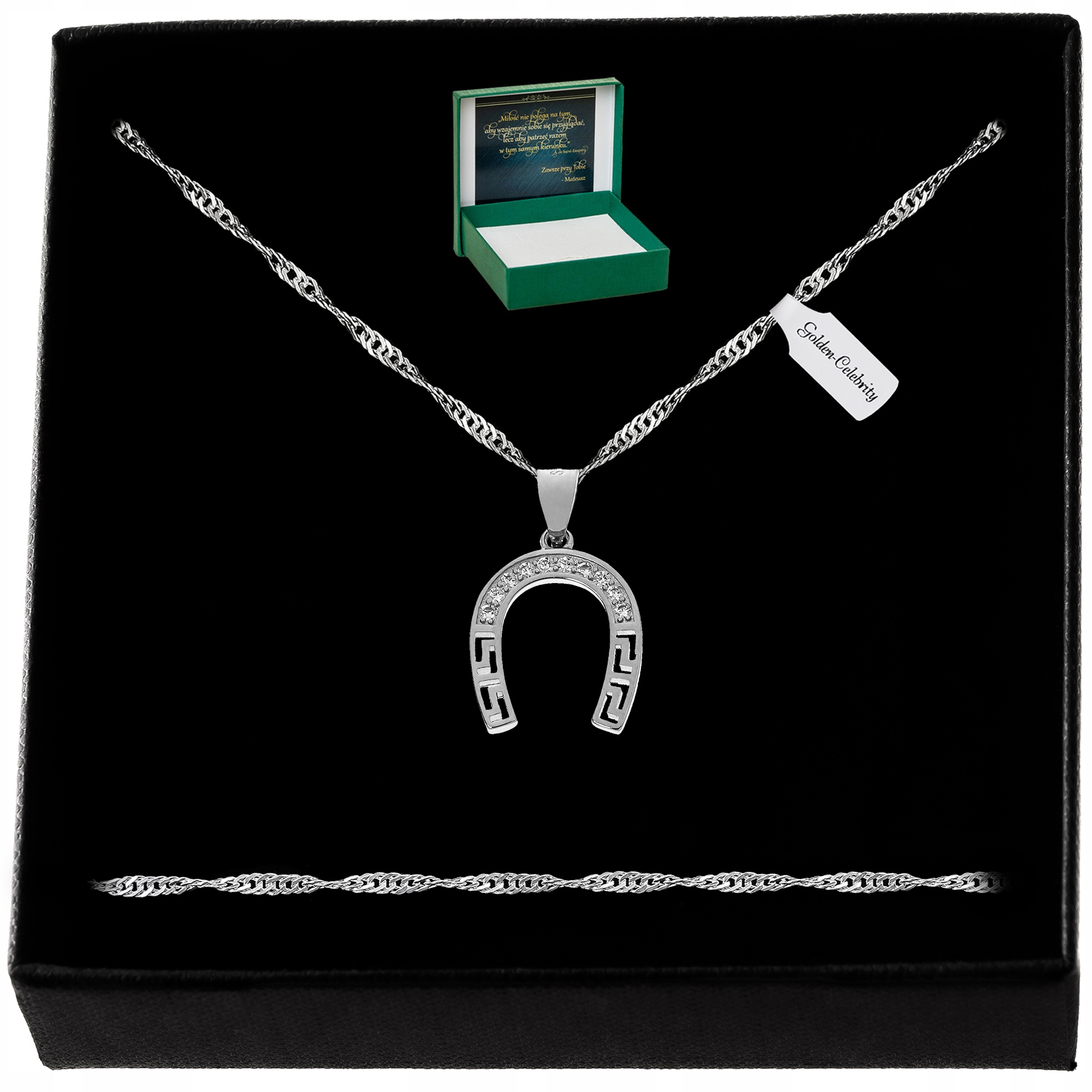 

Srebrny Naszyjnik Podkowa Na Szczęście 925