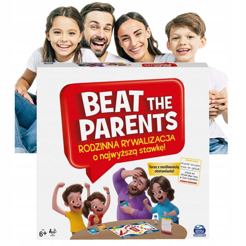 Gra Rodzinna PLANSZOWA Beat The Parents dla DZIECI Relaksująca Rozgrywka