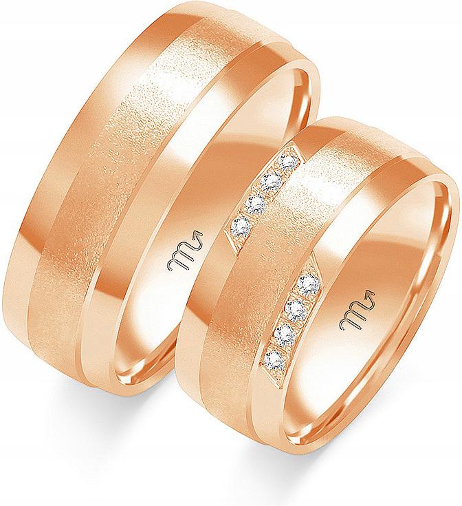 Svatební zlaté jemné snubní prsteny 14K 585 r 17 18 19 elegantní model dárek