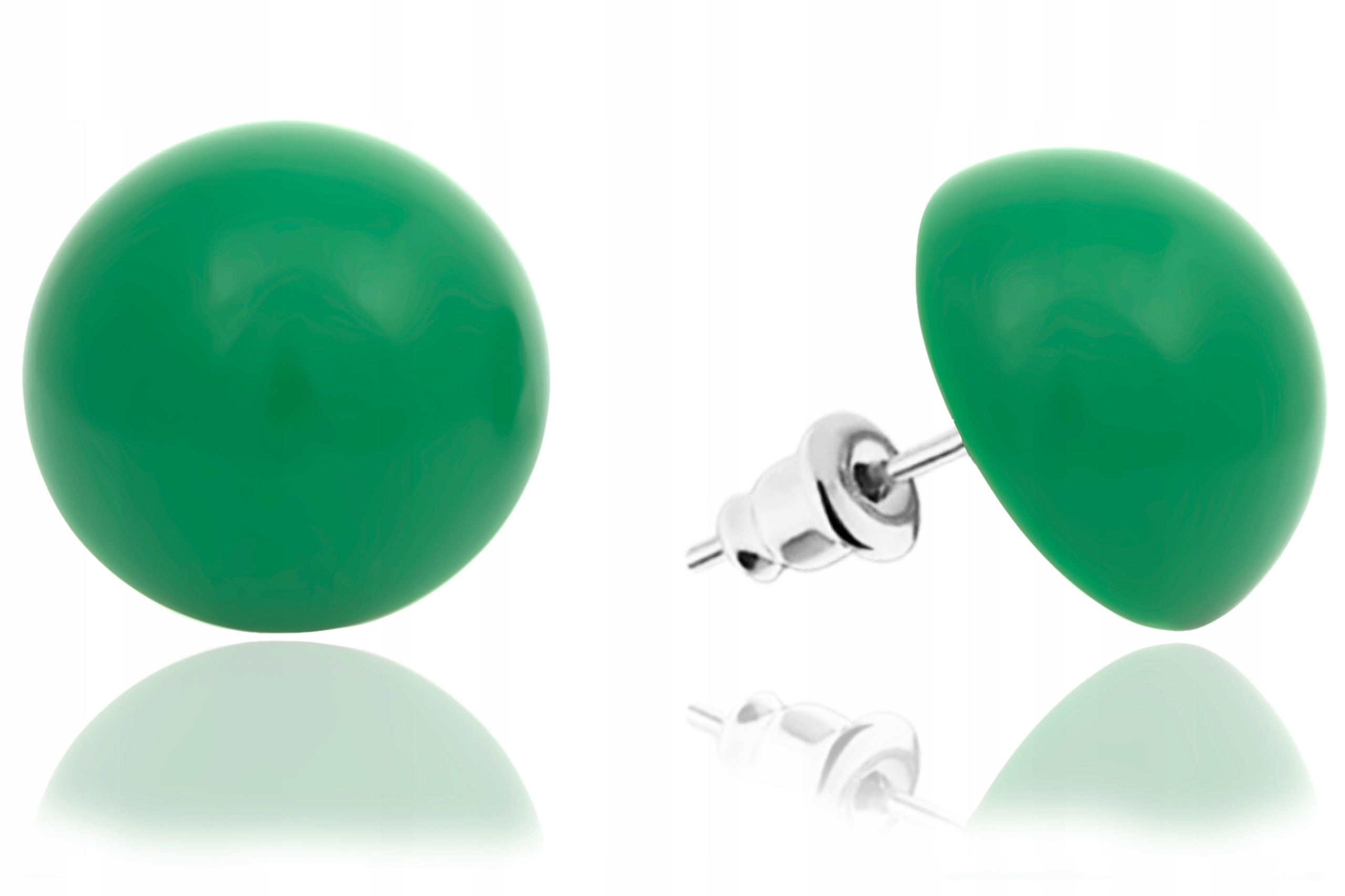 

Kolczyki półkule 18 mm Ciemnozielony