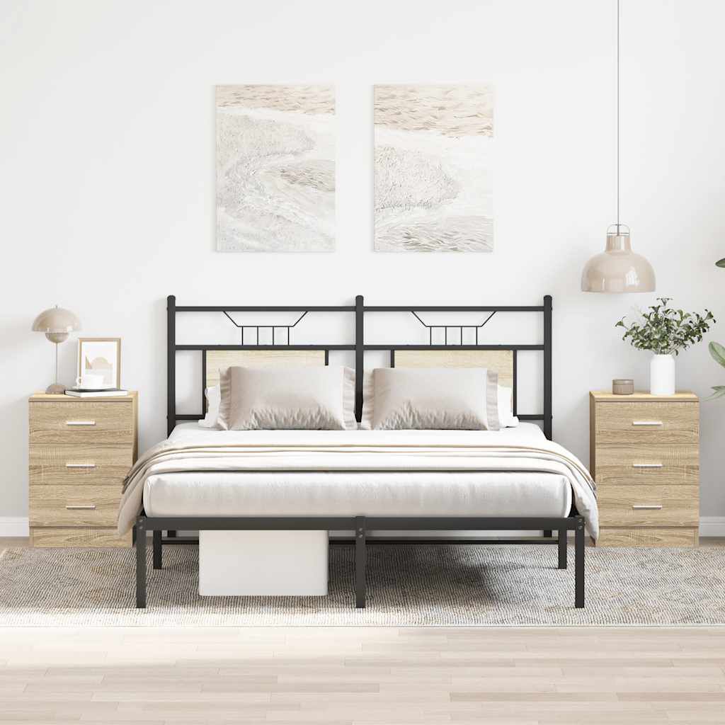 Nočné stolíky, 2 ks, dub sonoma, 38x35x56 cm, drevotrieska