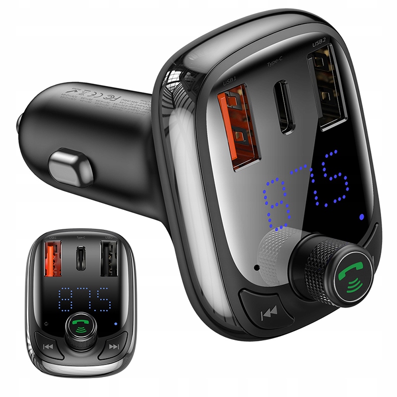 

Baseus Transmiter Fm Bluetooth Ładowarka Usb Qc 4