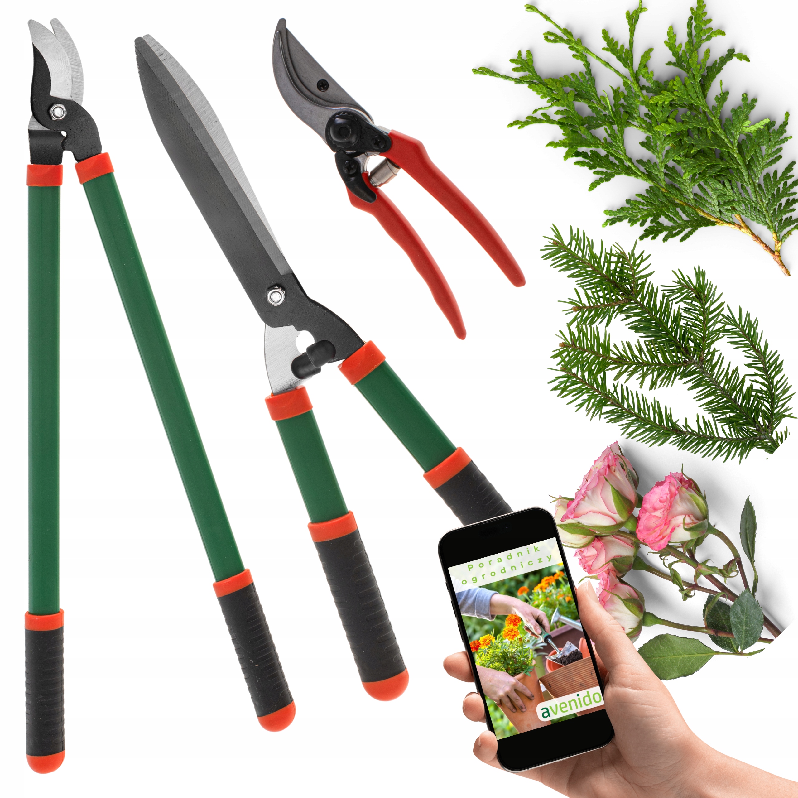 Nożyce i Sekatory Sekator do Gałęzi do Żywopłotu Nożyce Ogrodowe Zestaw