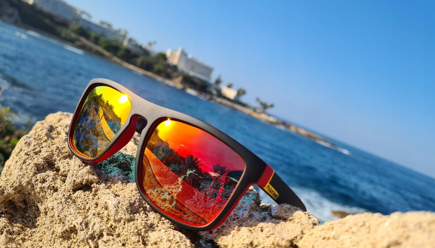 OKULARY PRZECIWSŁONECZNE MĘSKIE POLARYZACYJNE LUSTRZANE SOCZEWKI ETUI UV400 Fason nerdy