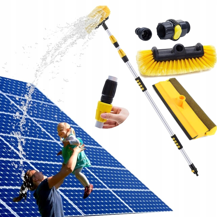 Stěrka A Teleskopický Kartáč Na Mytí Fotovoltaických Panelů 3 M
