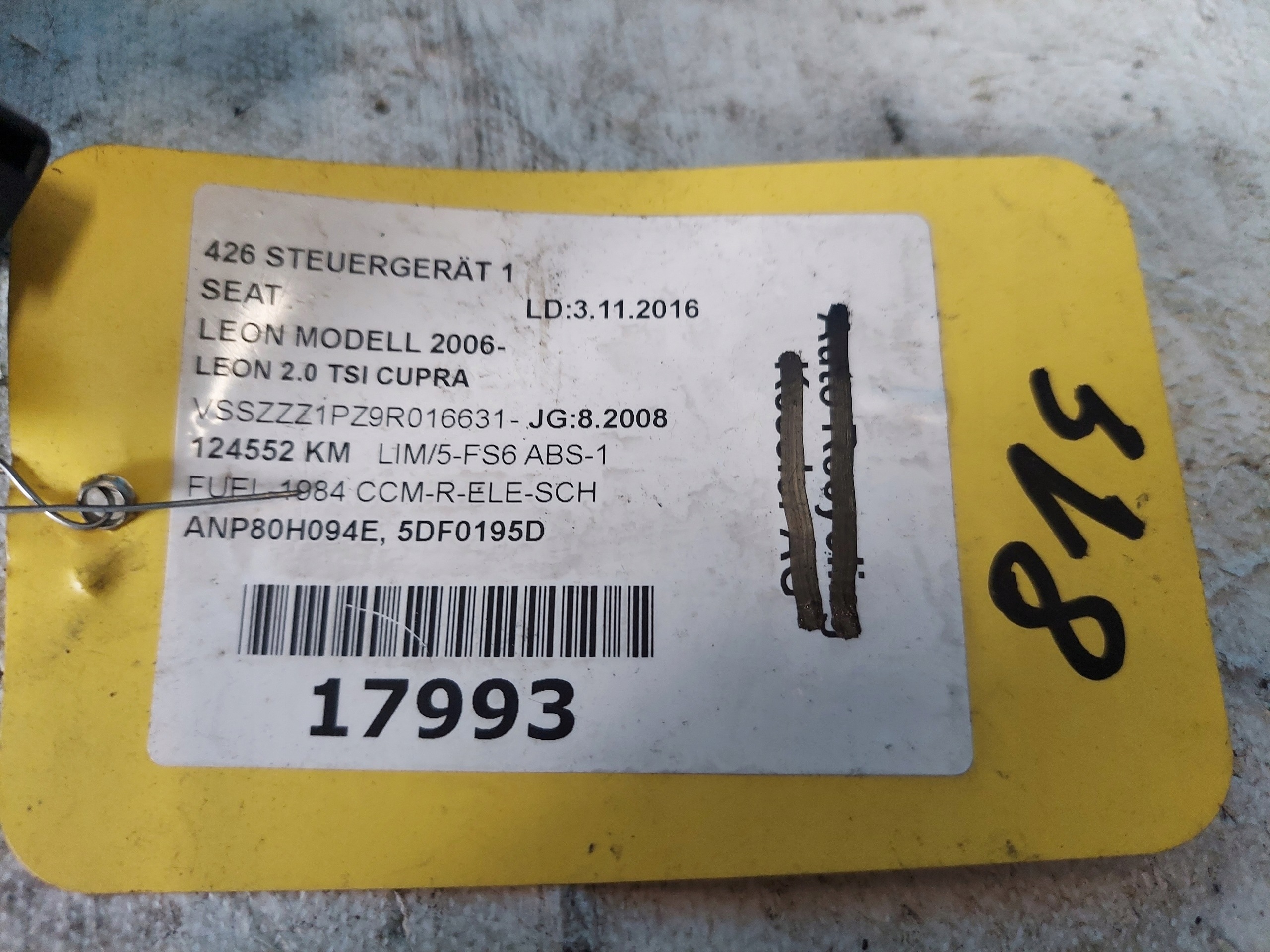 SEAT LEON II 2.0 TSI 1K0953549BG module sensor KATA steering