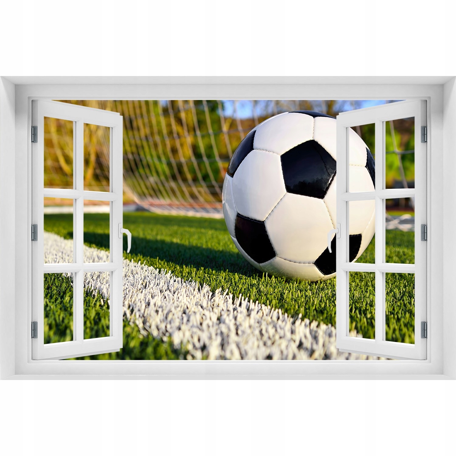 

Naklejka na ścianę 3D Okno Piłka w bramce