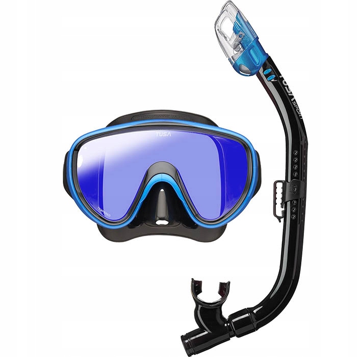 Zestaw maska Tusa Serene Mirror UC-0118M Bkfba czarno-niebieski