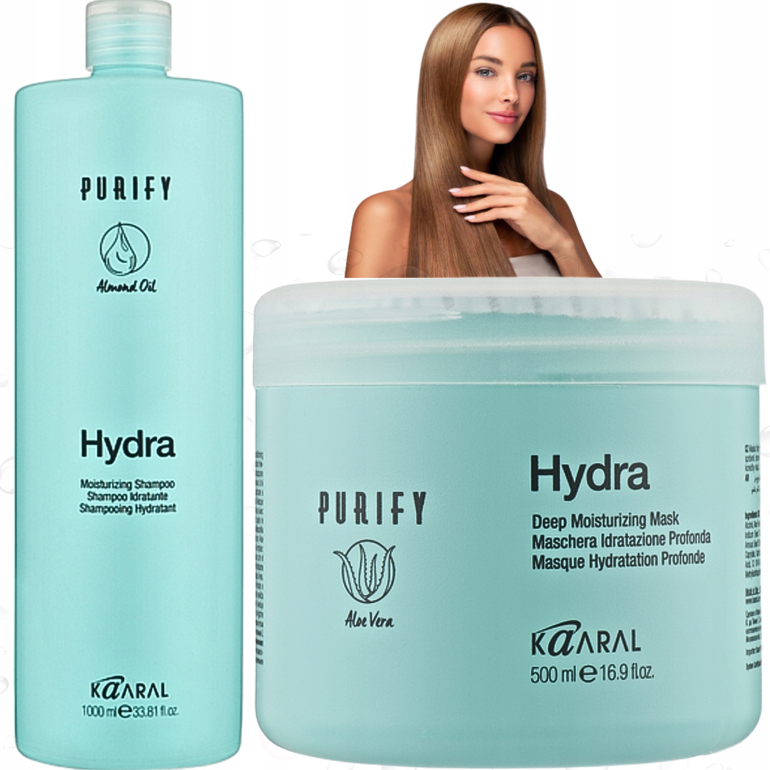 Sada Kaaral Hydra Na Vlasy Lehkost A Hydratace Šampon 1 L Maska 0.5 ML