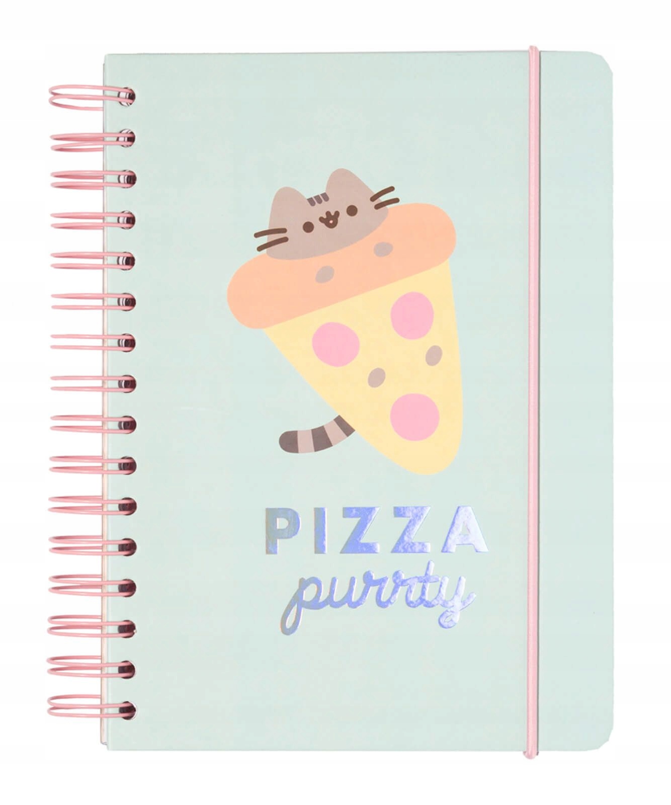 

Kotek Pusheen Pizza turkusowy kropkowany notes A5