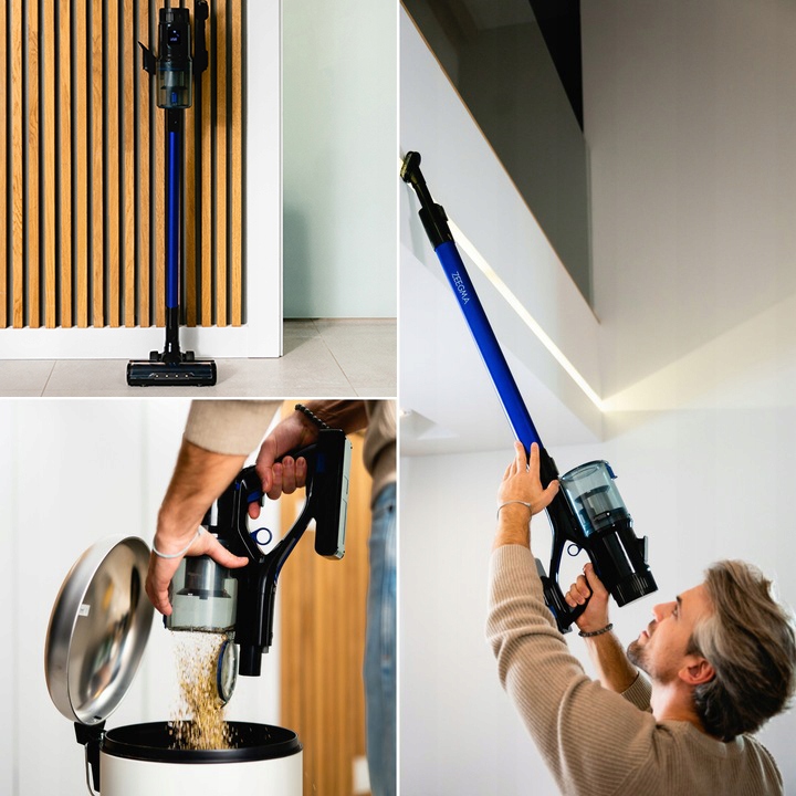 ODKURZACZ RĘCZNY PIONOWY RURA FLEX 400W 3w1 do 60 min MOCNA BATERIA Zeegma Zasilanie akumulatorowe sieciowe