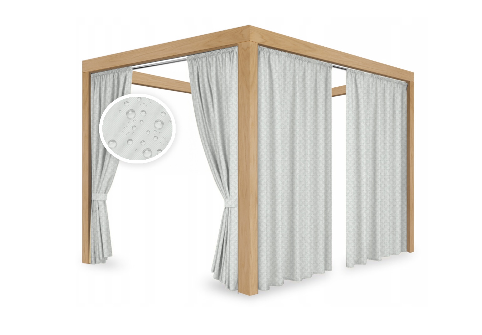 Zasłony ogrodowe tarasowe na tunel na karnisz do altany pergoli 155x220