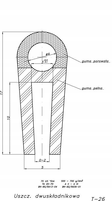 USZCZELKA UNIWERSALNA - T-25, T-26 Numer katalogowy części T-25