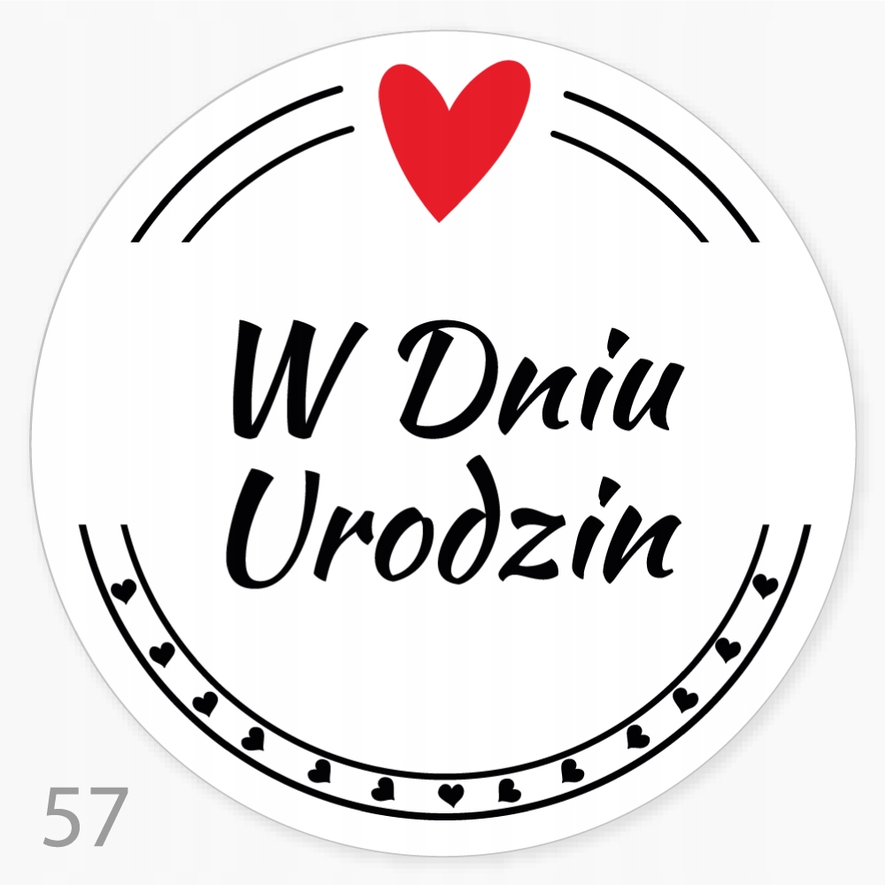 

Naklejka, etykieta upominek Urodziny 48szt