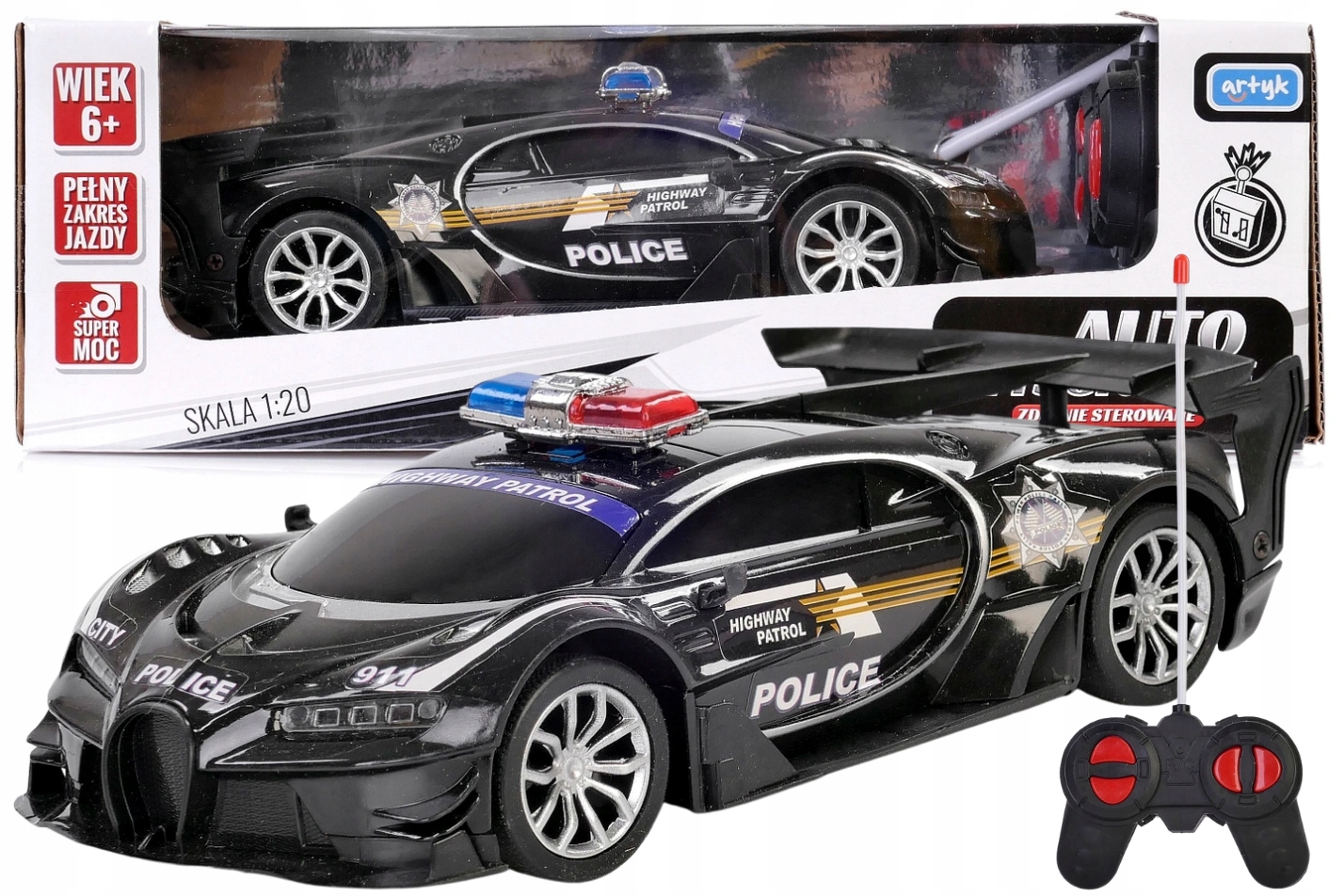 

Auto Policja Samochód Zdalnie Sterowany akumulator