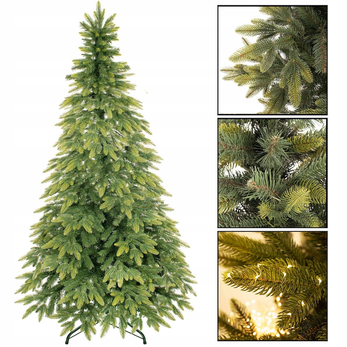 CHOINKA ŚWIERK NATURALNY PE DELUXE + STOJAK 180cm Marka Springos