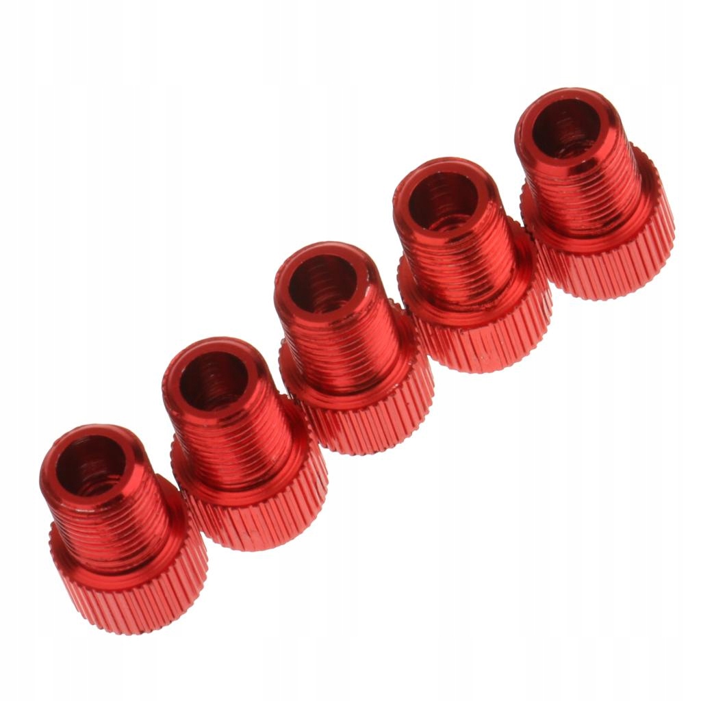 5x Adapter zaworu Presta na Schrader Konwerter Złącze pompy rowerowej, czerwone Model inna