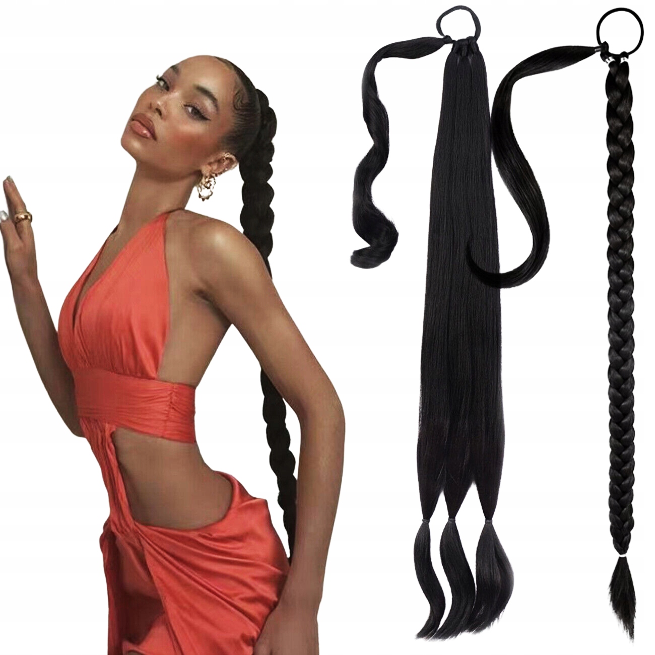 Doczepiany Kucyk Kuc AFROGUMKA warkoczyk ponytail