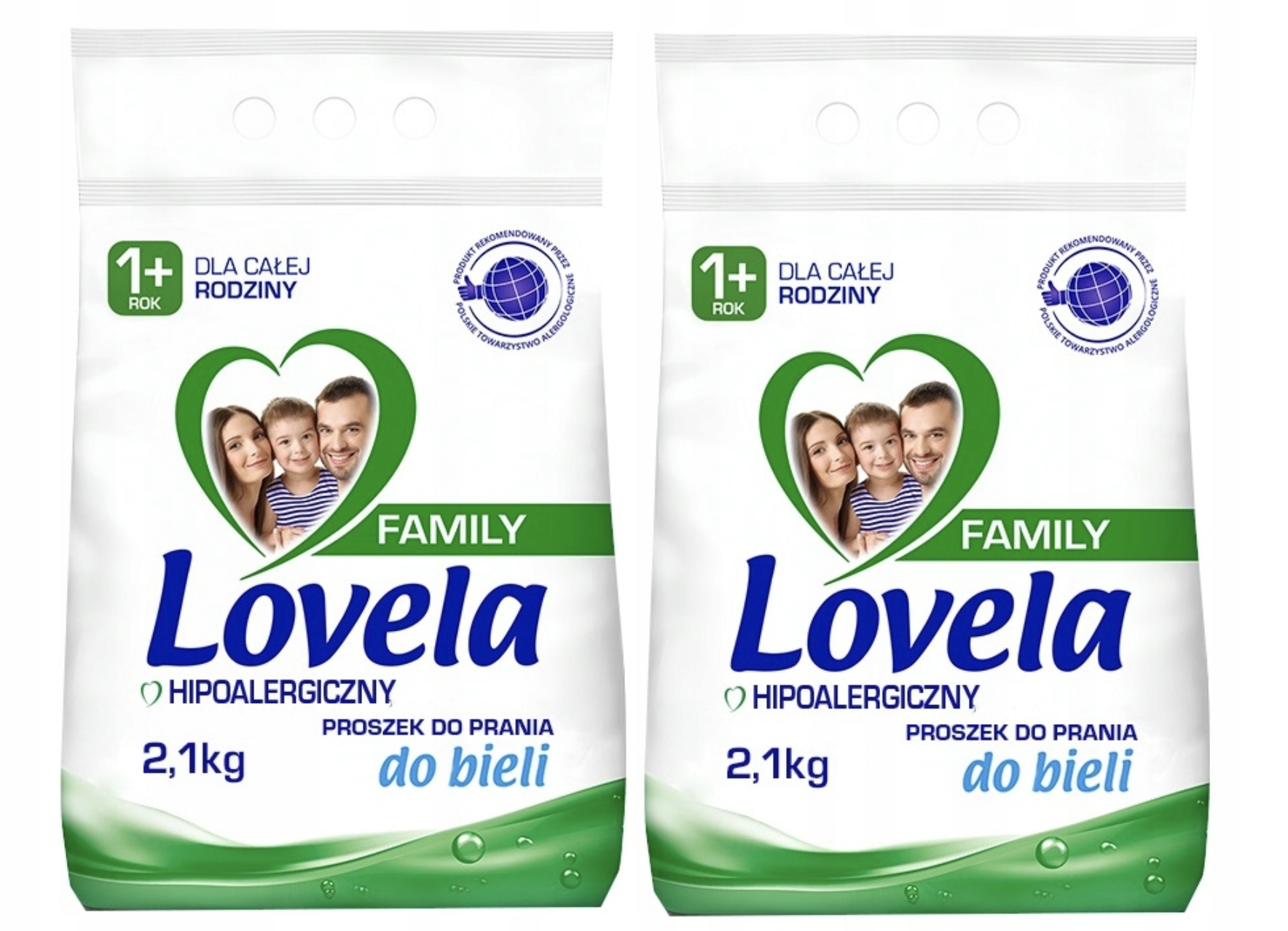 Lovela Family Proszek hipoalergiczny do prania bieli 2 x 2,1 kg 28 prań