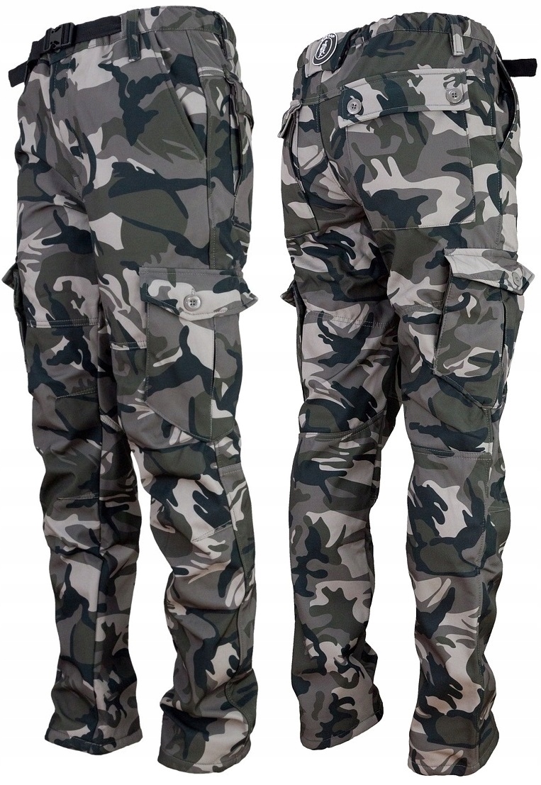 Spodnie robocze do pasa bhp ocieplane Zimowe moro bojówki camo elastyczne