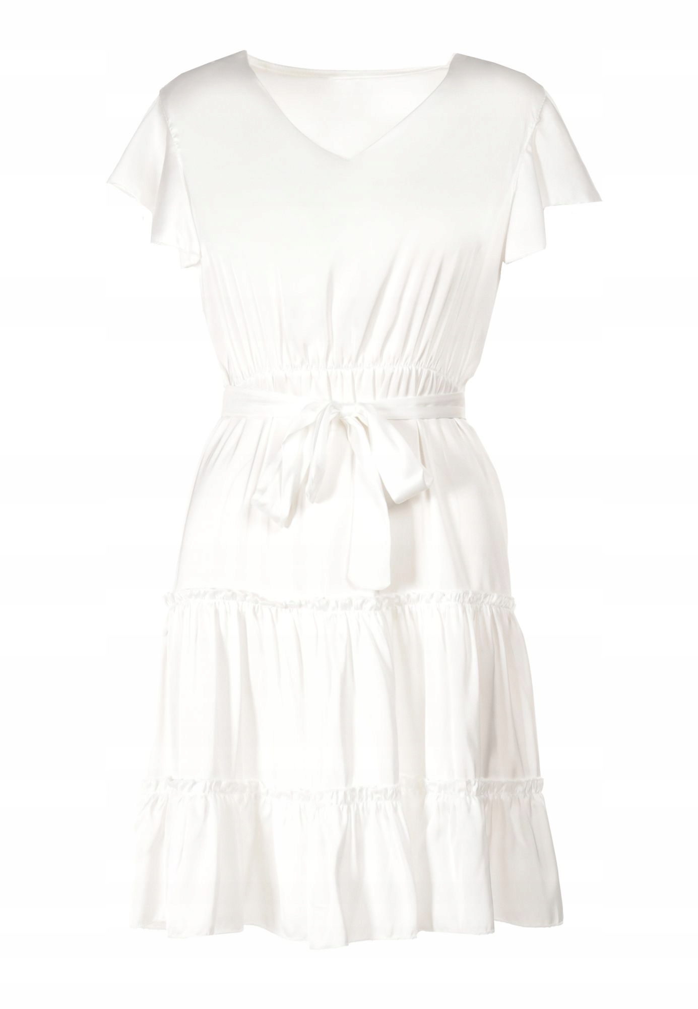 

Renee Biała Sukienka damska S/m Z gumką w talii