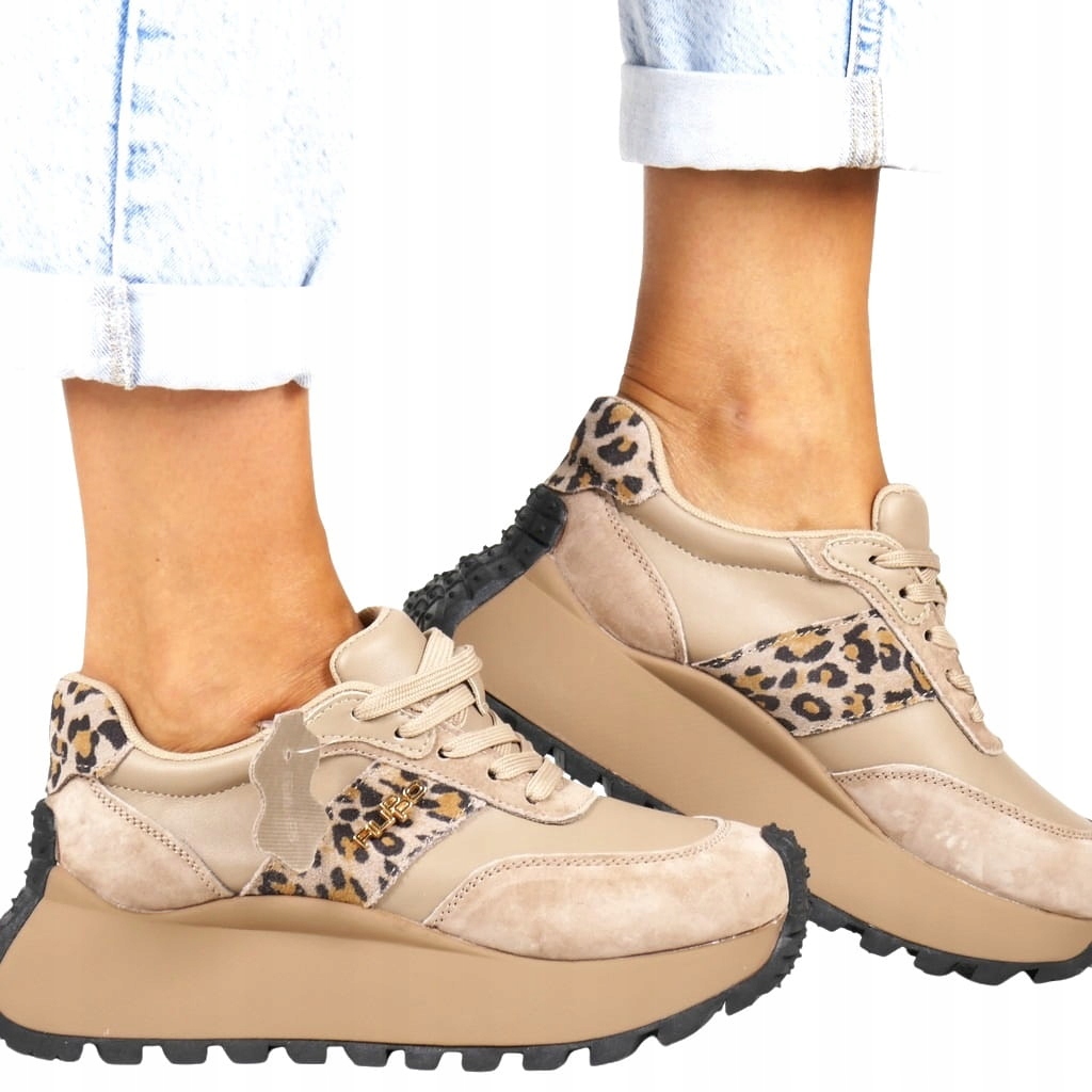 Hnědé Kožené Sneakers Na Platformě Módní Boty Pohodlné Nový Vzor Prohlédnout