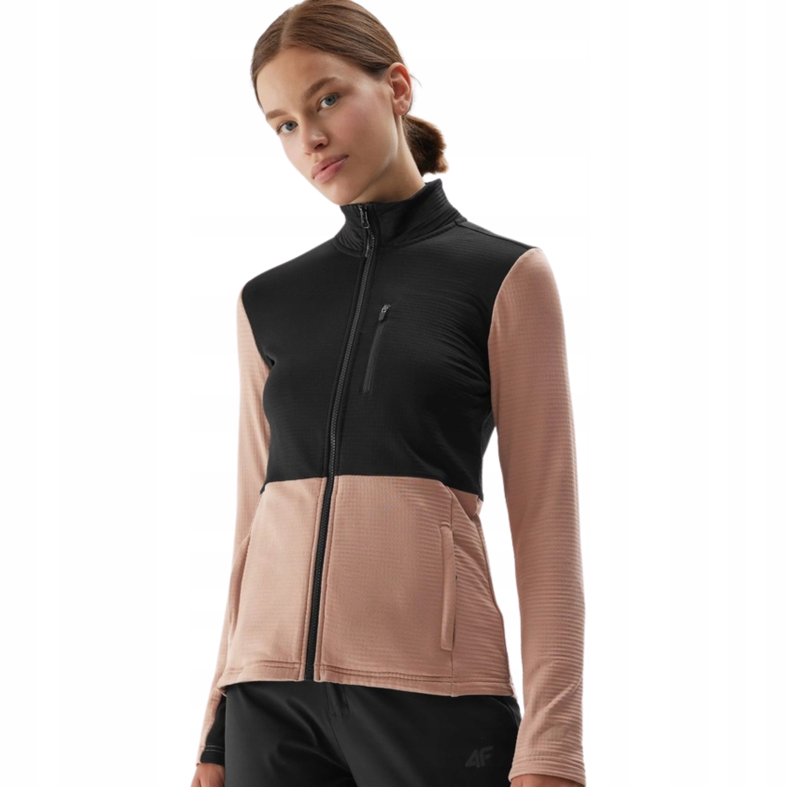 Damski Polar Ze Stójką 4F Rozpinany Kieszenie Wafel M