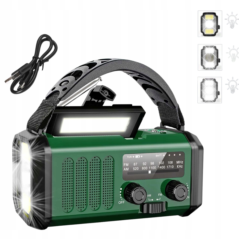 Přenosné Rádio Solární Klika Alarm Dynamo Nouzová Svítilna Powerbanka