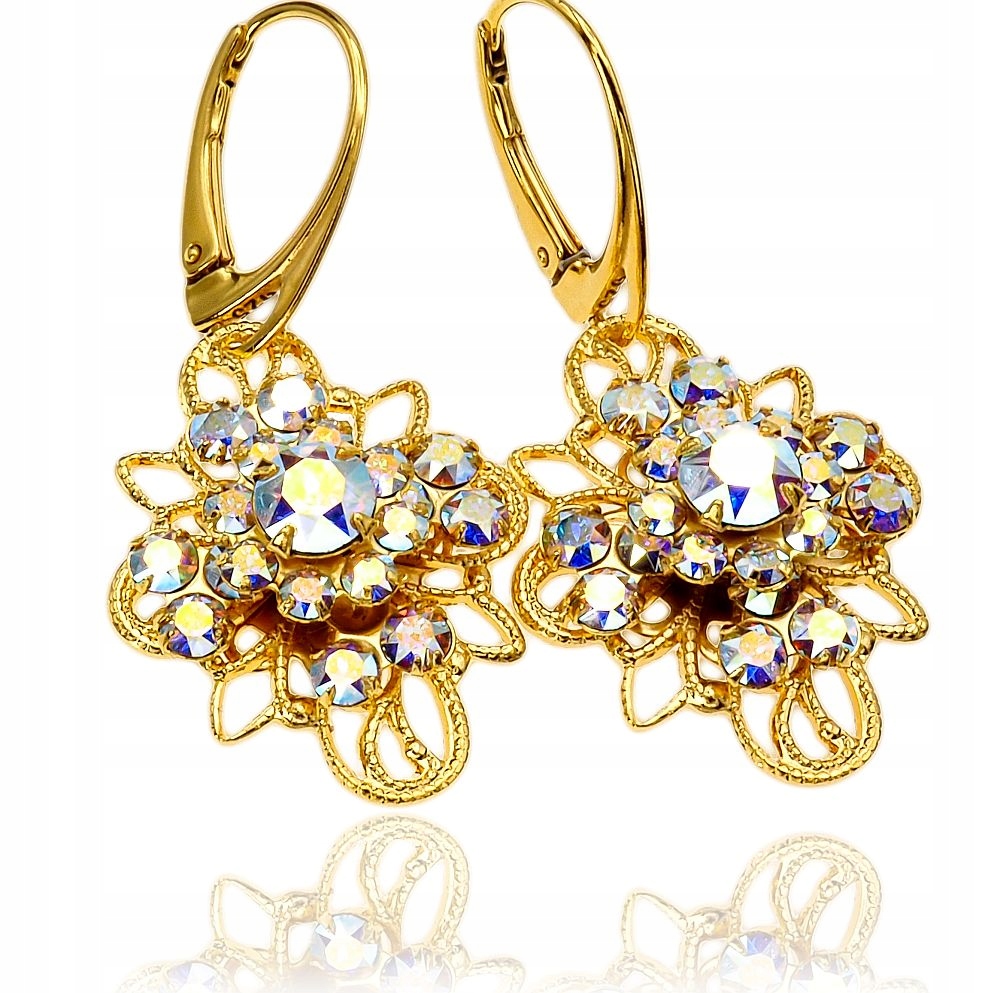 Výjimečné krystaly Náušnice Aurora Venue Zlaté Stříbro