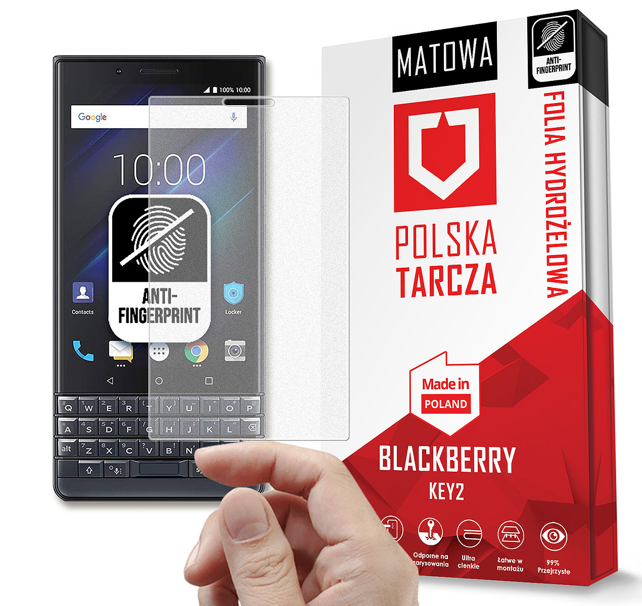 FOLIA HYDROŻELOWA MATOWA CZYSTY EKRAN DO BLACKBERRY KEY2 JAKOŚĆ