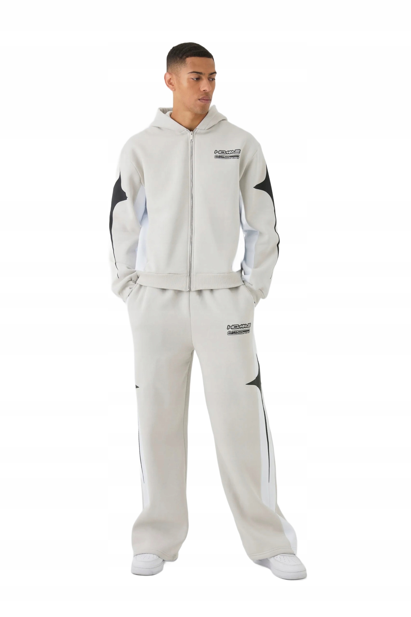 Boohooman Pánský Teplákovka Komplet S Kapucí S Dlouhým Rukávem, Béžový Vzor L Z3A