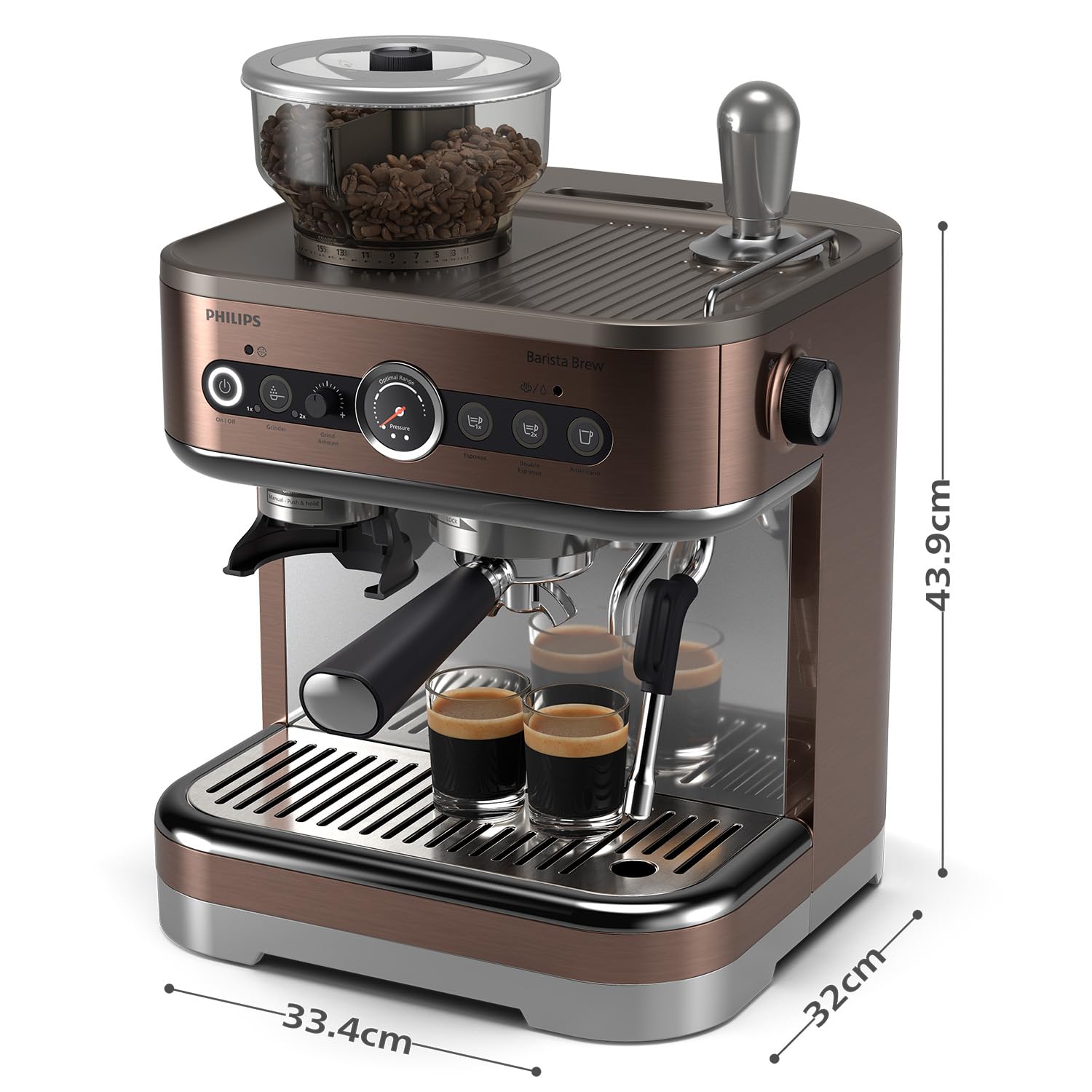 PHILIPS BARISTA Półautomatyczny Ekspres Do Kawy 280g Zbiornik — miniatura 2