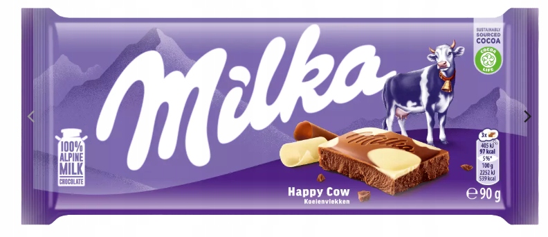 24 Sztuki Milka Czekolada Łaciata 90g Happy Cow