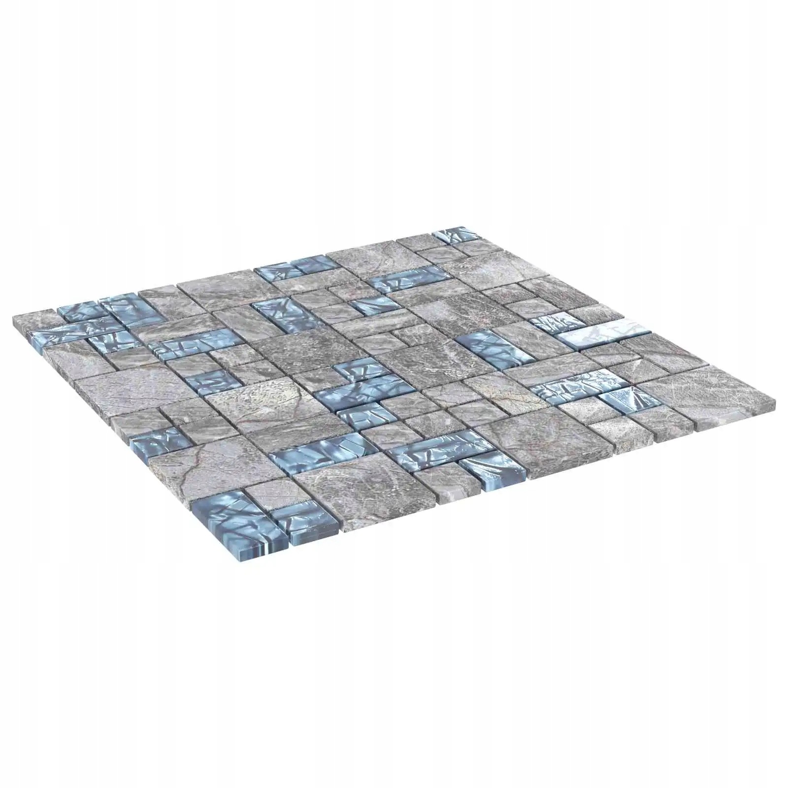 vidaXL Mozaiková dlažba 11 pcs Šedá a modrá 50 x 50 cm Sklo
