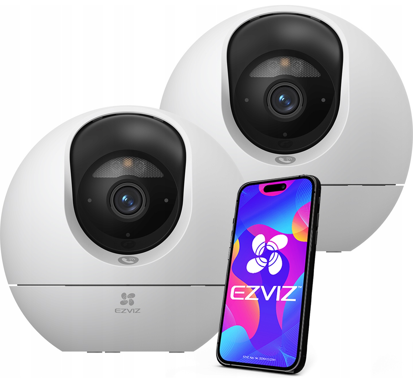 Dve WiFi kamery Ezviz C6c 4K 8Mpx UltraHD Rotačná opatrovateľka Detekcia Ai