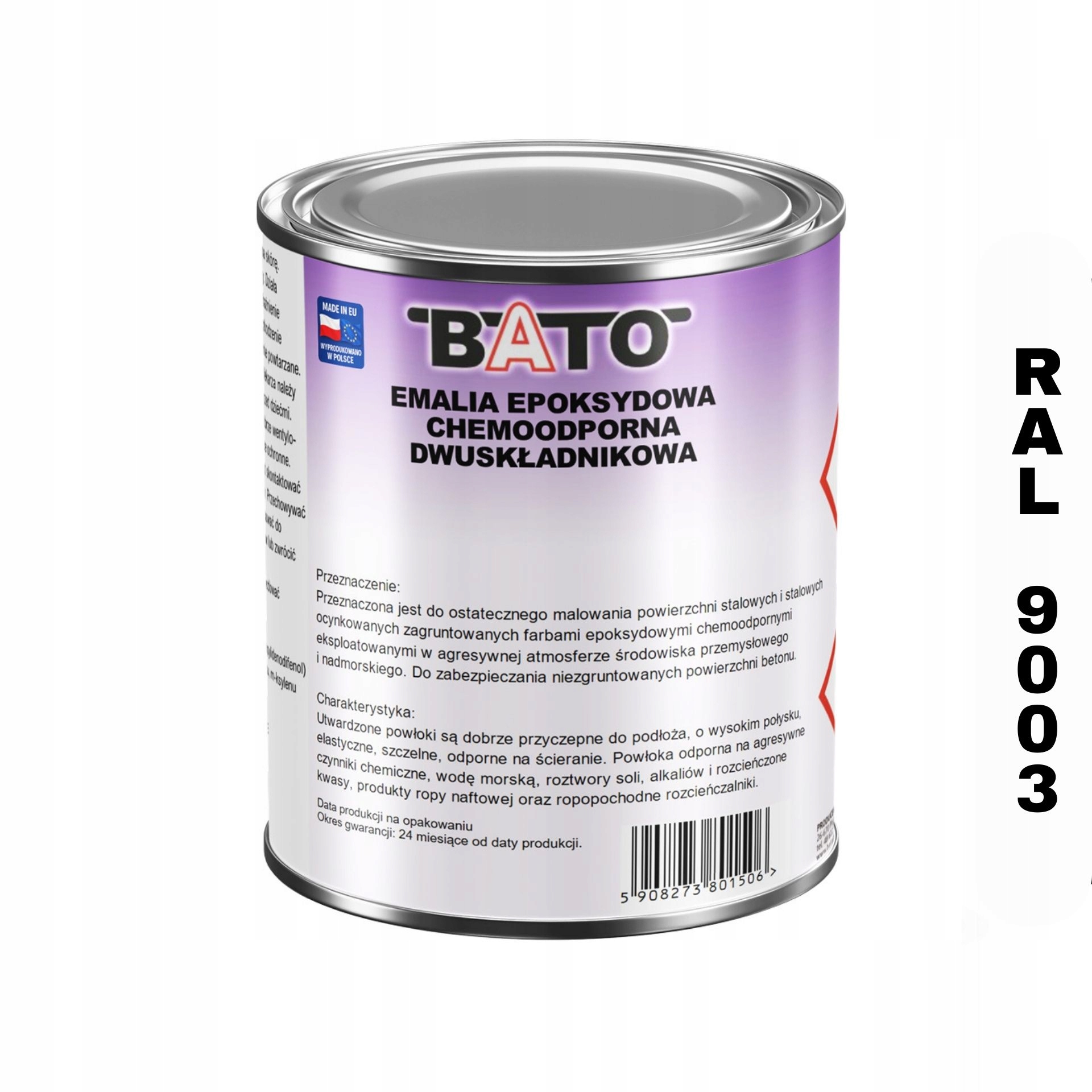 Epoxidová Dvousložková Smaltovaná Hmota Bílá Ral 9003 0,95 L Bato