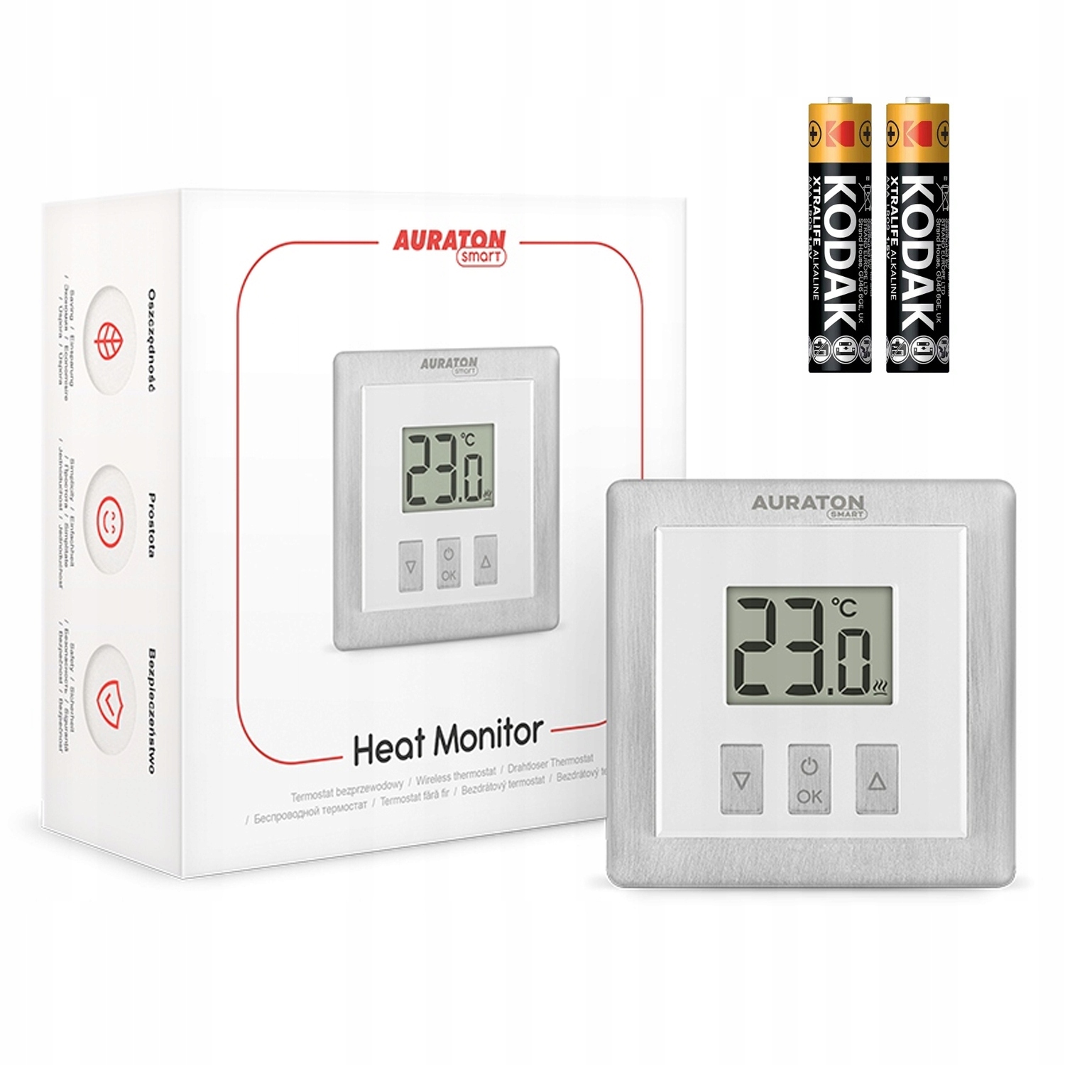 Bezdrátový Termostat Regulátor Teploty Topení Auraton Smart Bílý